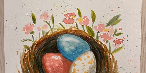 Watercolor Paint Class \u201cBeautiful Bird\u2019s Nest\u201d
