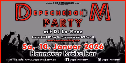 Depeche Mode Party DM Day 101 10.1. 26 Kr\u00f6kelbar Hannover InternationalerDepecheMode Tag Ausverkauft