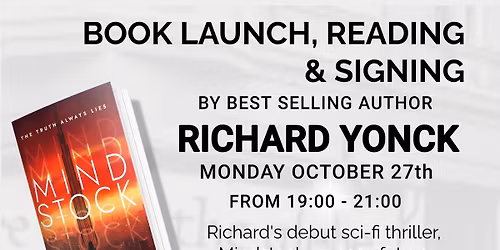 Reading, Signing and Discussion with Richard Yonck, author of Mindstock, Monday, October 27th at 7pm