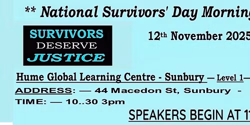 NATIONAL SURVIVORS DAY MORNING TEA