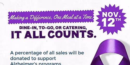 Dine with Purpose: Alzheimer\u2019s Awareness Give Back Night