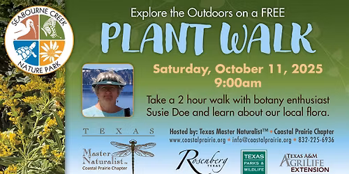 Free Plant Walk with Botany Enthusiast Susie Doe Saturday, October 11th at 9:00am