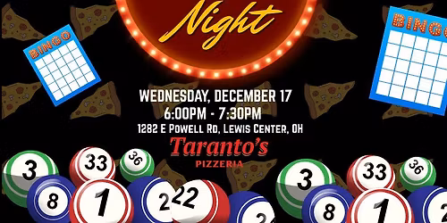 Taranto\u2019s Pizzeria - Pizza Pajama Bingo Night!