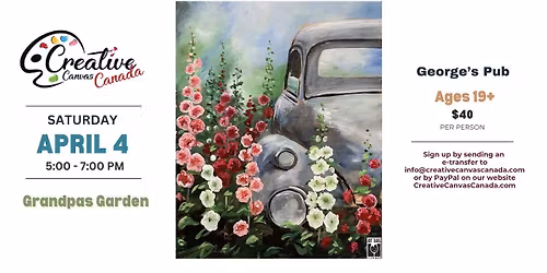 Terrace: - Grandpas Garden - Saturday, April 4 from 5:00 - 7:00 p.m.