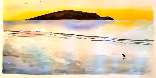 Watercolour Paint and Wine Night in Wellington - Kapiti Sunset