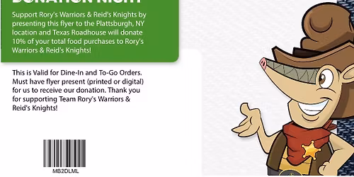 Rory\u2019s Warriors & Reid\u2019s Knights DINE TO DONATE for Autism Alliance of Northeastern NY