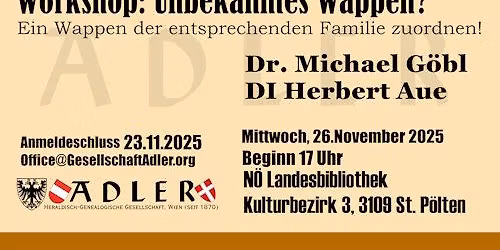 Wie wird ein unbekanntes Wappen einer Familie zugeordnet?