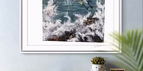 Flying Heron 16x20 Acrylics Workshop