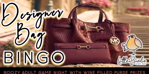 Designer Bag B-I-N-G-O | Boozy Adult Game Night with Wine Filled Purse Prizes