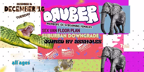 Dauber (screaming females members) w\/ SVFP Suburban Downgrade and OBA @ Manny's Dec 16