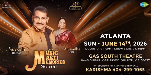Music Masti Memories By Sudesh Bhosle and Anuradha Juju | Atlanta