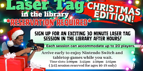 Family Christmas Laser Tag in the Library!