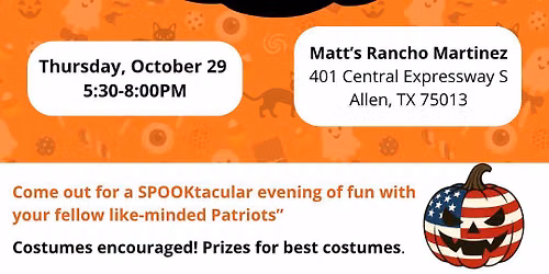 "Red, White & BOO" Dinner & Game Night in Collin County