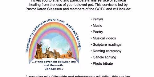 A Service of Prayer, Music, and Remembrance for Beloved Pets