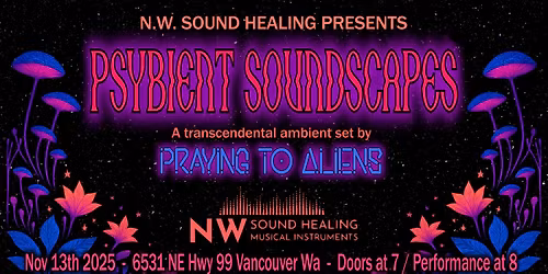 N.W Sound Healing is proud to present Psybient Soundscapes!!! by producer Praying to Aliens. 