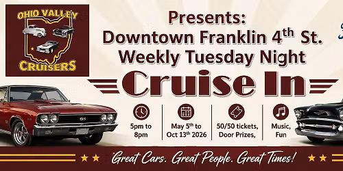2026 - Downtown Franklin 4th St Weekly Tuesday Night Cruise In