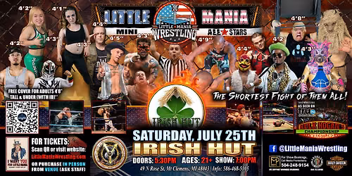 Mt Clemens, MI - Little Mania Mini Wrestling @ Irish Hut