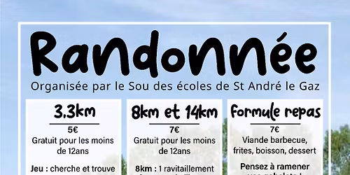 Randonn\u00e9e du sou des \u00e9coles de saint Andr\u00e9 le gaz