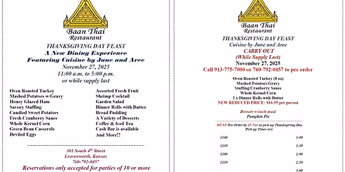 Aree and June's Traditional Thanksgiving Day Feast