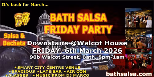 BathSalsa Friday Night Party - With Classes - at Walcot House