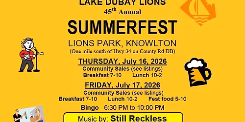 Lake DuBay Lions 45th Annual Summerfest