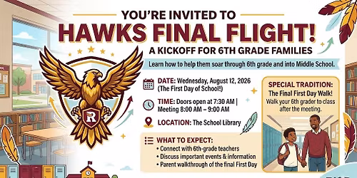Hawks Final Flight: For 6th Grade Students 26-27 School Year