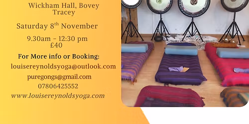 8th November Autumn Yoga and Sound Bath-Wickham Hall, Bovey Tracy- TQ13 9PF