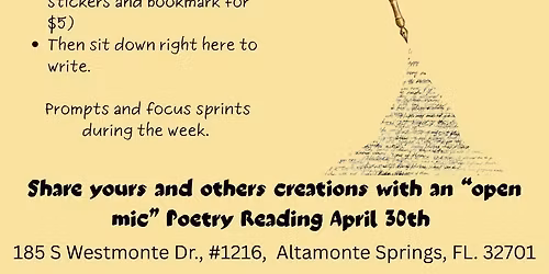 Poetry Open Mic Evening Celebrate National Poetry Month!!!