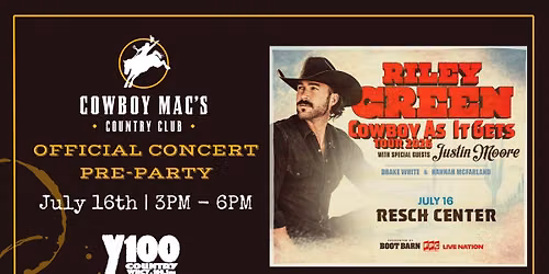 Riley Green Official Concert Pre-Party w\/Y100