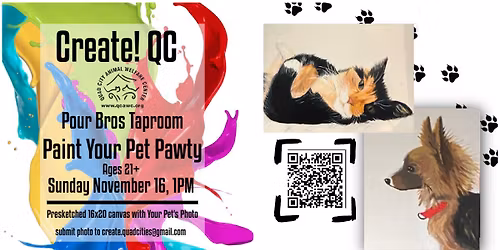 QCAWC Paint Your Pet Howliday Pawty with Create QC Paint Nite
