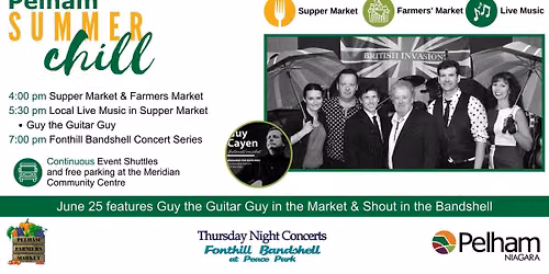 Pelham Summer Chill with Guy the Guitar Guy in the Market & Shout! in the Bandshell 