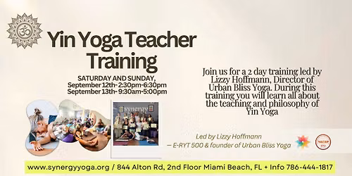 Yin yoga Certification | September 12th and 13th