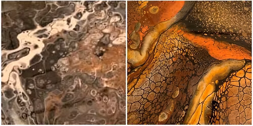 Acrylic Dirty Pour, Flip Cup Class on LP Record & Canvas