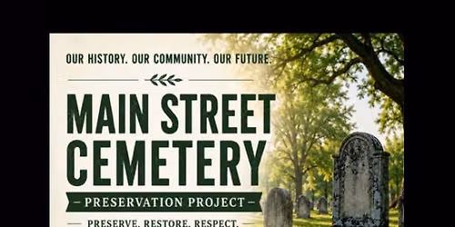 Main St. Cemetery Project Stage 1 Stone Cleaning and Landscaping.