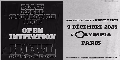 BLACK REBEL MOTORCYCLE CLUB \u2022 L'Olympia \u2022 9 d\u00e9cembre 2025