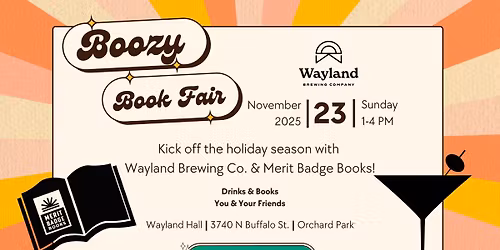 BOOZY BOOK FAIR with Wayland Brewing Co x Merit Badge Books!