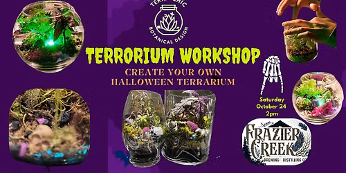 Halloween Terrarium "TERRORIUM" Workshop at Frazier Creek Brewing in Stuart