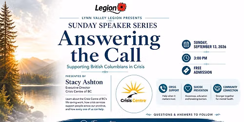 Sunday Speaker Series - Crisis Centre of BC