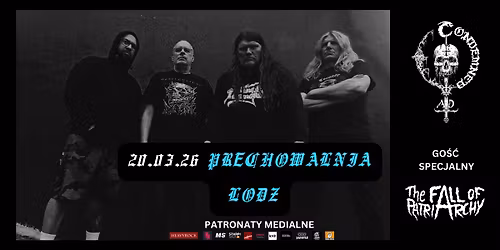 CONDEMNED AD (thrash metal, Szwecja) + The Fall of Patriarchy (PL) \/ 20.03.26, \u0141\u00f3d\u017a