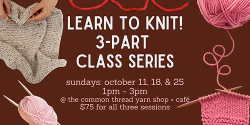 Learn to Knit: 3-Part Class Series