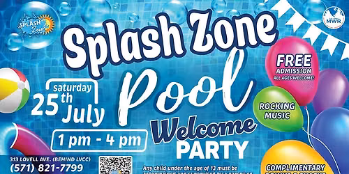 Splash Zone Pool Welcom Pool Party