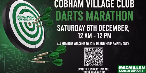 CVC Darts Marathon in aid of MacMillan Cancer Support