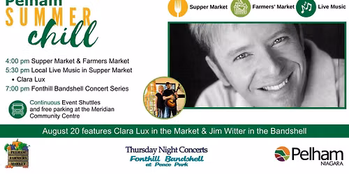 Pelham Summer Chill with Clara Lux in the Market & Jim Witter in the Bandshell 