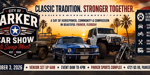 \ud83c\udfc1 1st Annual City of Parker Car Show & Swap Meet