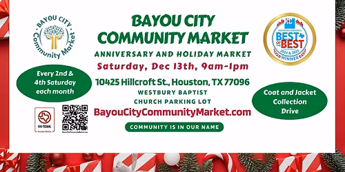 Bayou City Community Anniversary and Holiday Market