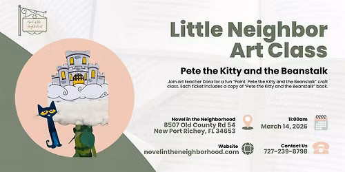 Little Neighbor Art Class: Pete the Kitty and the Beanstalk Painting Craft