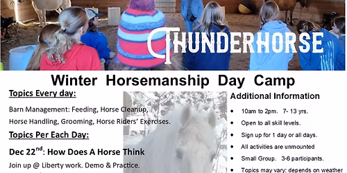 Thunderhorse Winter Horsemanship Day Camp