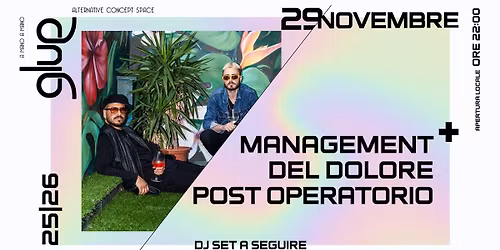 MANAGEMENT DEL DOLORE POST OPERATORIO live@GLUE 
