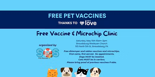 Free Vaccine & Microchip Clinic by SOS Pet Rescue