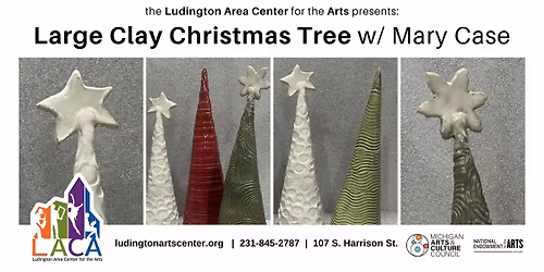Large Clay Christmas Tree w\/ Mary Case